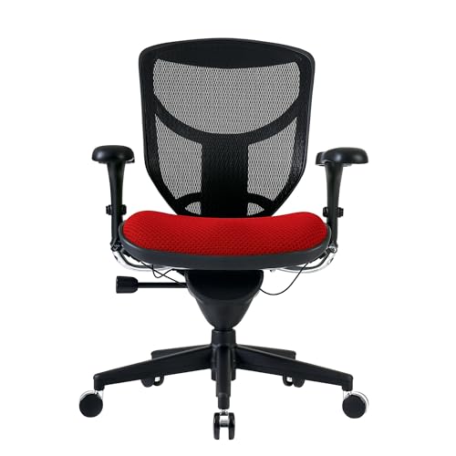 WORKPRO QUANTUM 9000 SERIES ERGONOMIC MESH MID-BACK CHAIR BLACK/CHERRY - Like New