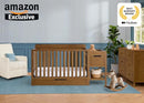 DELTA CHILDREN MAYA 5-IN-1 CONVERTIBLE CRIB AND CHANGER WITH STORAGE - CHESTNUT - Like New