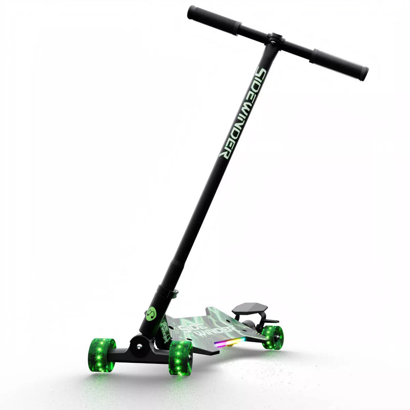 MELO SIDEWINDER KICK SCOOTER - GREEN: STEEL& Aluminum Frame, Lights Up - Like New
