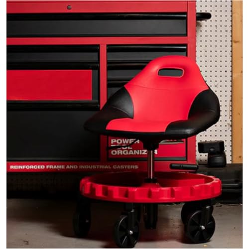 TRAXION 2-700R 2-700 PROGEAR MOBILE ROLLING GEAR RACE SEAT WITH TRAY - RED - Like New