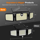 MIHANI 3 Head Solar Motion Lights Outdoor with 2500LM 232 LEDs - 2-Pack - Black - Like New