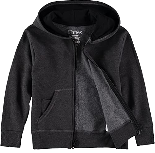HANES BIG BOYS' COMFORTBLEND ECOSMART FULL-ZIP HOODIE, SLATE HEATHER GRAY M - Brand New