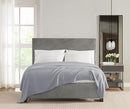 BK6386GYKG-4500 Vince Camuto Classic 100% Basket Woven Cotton King Blanket Gray - Like New