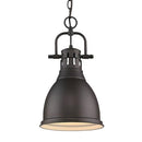 Golden Lighting Duncan Small Pendant with Chain B00YNSFPH8 - Black - Brand New