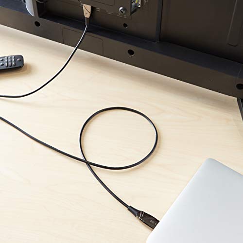 AMAZON BASICS HDMI FIBER OPTIC CABLE 18GBPS HIGH-SPEED 4K@60HZ 100 FEET BLACK - Brand New