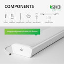 Sunco 1 Pack LED Shop Lights 4ft Wraparound Fixtures 40W=300W Linkable White - Brand New