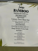 BAMBOO RAYON FROM BAMBOO 4 PIECE LUXURY 3 LINE EMBROIDERED SHEET TWIN XL - SAGE - Like New