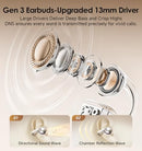 KING LUCKY CLIP-ON EARBUDS GEN 3 OPEN-EAR WIRELESS BLUETOOTH 6.0 - PEARL WHITE - Like New