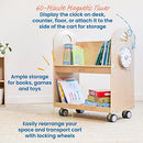 ECR4KIDS Mobile Book Cart with Countdown Timer and Storage, Natural - Like New