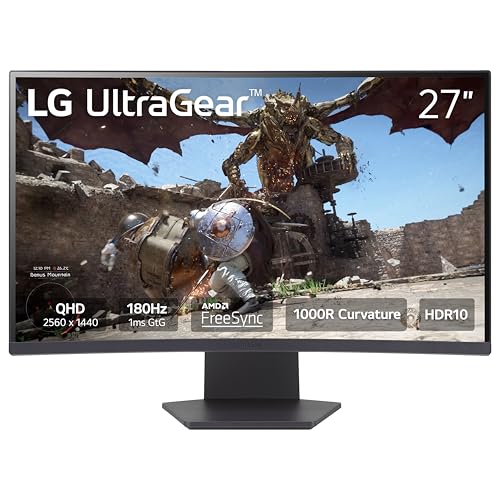 LG 27'' ULTRAGEAR QHD 180HZ 1MS AMD FREESYNC 27GS60QC-B - BLACK Like New