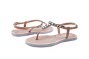 Girl's PCU Sparkly Rhinestone Fashion T-Strap Thong Sandals Blush Multi 2-3 - Brand New