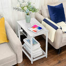 MELOS NIGHTSTANDS SET OF 2 WITH USB PORTS 2 TIER - LIGHT MAPLE WHITE - Like New