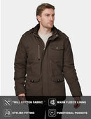 WenVen Men's Winter Thicken Cotton Parka Jacket Warm Coat, Brown, S - Brand New