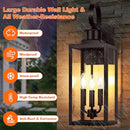 YOCHOICE 19" Large Outdoor Wall Lights - 3 Light, Brown B06138P - Brown - Like New