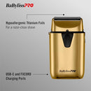 BABYLISSPRO UVFOIL UV-DISINFECTING METAL SINGLE-FOIL SHAVERS - GOLD - Like New