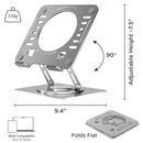 UNCAGED ERGONOMICS SWIVEL LAPTOP STAND FOR ADJUSTABLE COMPUTER IPAD - SILVER - Like New
