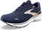 1103931D439 BROOKS MEN GHOST 15 RUNNING SHOE, SIZE 11, PEACOAT/BLUE/ORANGE POP Like New