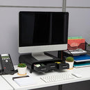 MIND READER MONITOR STAND, 2-PACK, 13.5"L X 13"W X 4"H, 2MONSTA3D - BLACK - Brand New