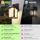 BESLOWE SOLAR WALL LIGHTS OUTDOOR ALUMINUM DUSK 3000K 5000K 2 PACK - BLACK - Like New