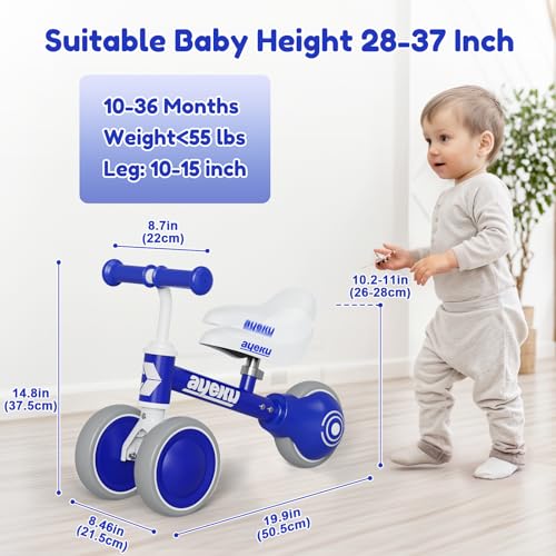 AYEKU BABY BALANCE BIKE TOYS FOR 1 YEAR OLD BOY GIFTS TODDLER BIKE - BLUE Like New