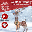 TOP TREASURES 3 PIECE WOODEN REINDEER LIGHTED DEER SET 210 LIGHTS - BROWN - Like New