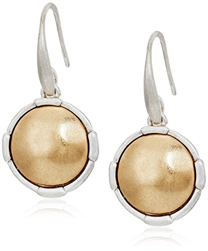 THE SAK STERLING TEXTURED TWO- TONE DROP GOLD - GOLD/SILVER - Brand New