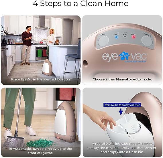 EyeVac Home Touchless Vacuum Dual High Efficiency Filtration - Rose Gold - Like New