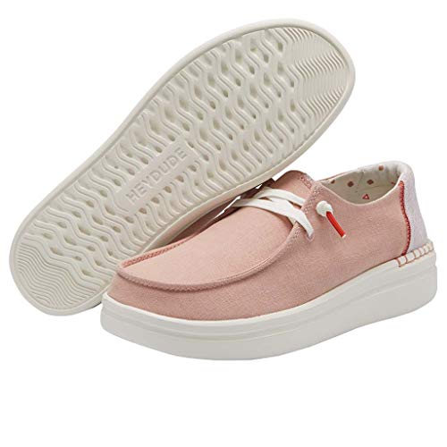 HEY DUDE WENDY RISE SLIP-ON WOMEN'S SHOE 121945031 CHAMBERAY ROSE, SIZE 6 Brand New