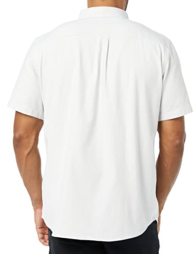 AMAZON ESSENTIALS MEN'S SLIM SHIRT VERTICAL STRIPE L Grey/White - Brand New