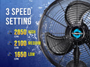 TORNADO 16" PRO SERIES WATERPROOF FAN HIGH VELOCITY HEAVY DUTY METAL - BLACK - Like New