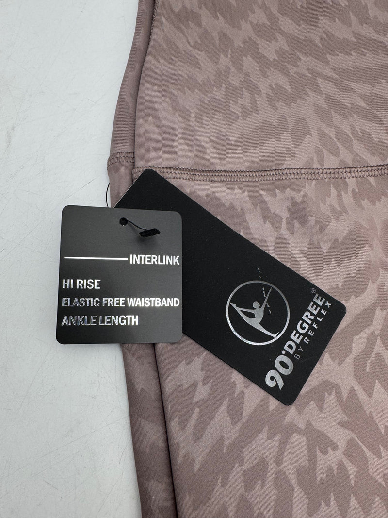 90 DEGREE BY REFLEX WOMEN'S ZEBRA FREE HIGH WAIST 7/8 SIZE M ZEBRA DARK MOCHA - Like New