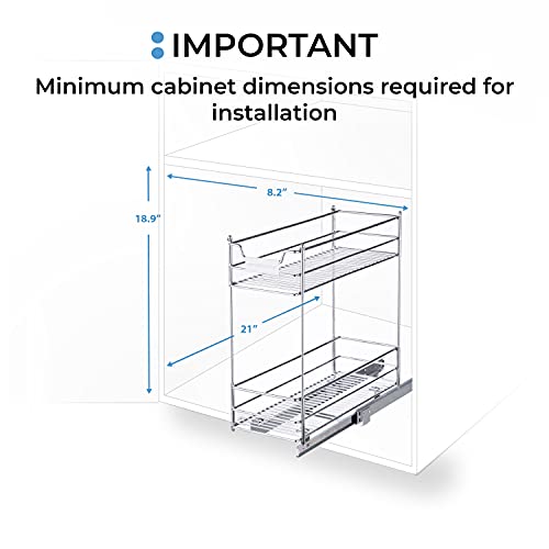 HOME ZONE LIVING PULL OUT KITCHEN CABINET ORGANIZER WITH TWO TIERS OF STORAGE - Like New