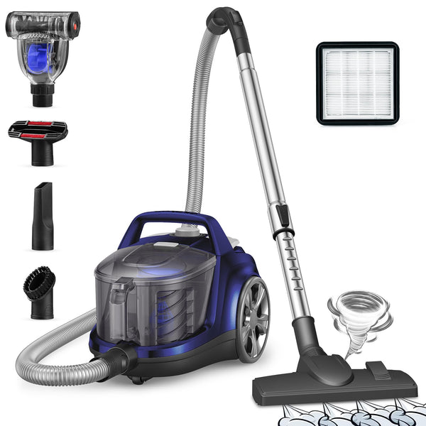 ASPIRON 1200W CANISTER VACUUM CLEANER, AS-CA006 - BLUE - Scratch & Dent
