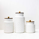 Set Of 3 Faceted Canisters - Brand New