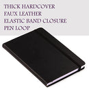 ECCOLO HARDBOUND WRITING JOURNAL COOL JAZZ 192 PAGES ELASTIC BC401N-OD - BLACK - Brand New