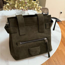 ALLSAINTS PEREZ SUEDE TOTE BAG - OLIVE GREEN - Like New