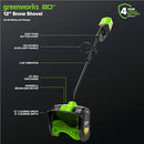 GREENWORKS 80V 12” BRUSHLESS CORDLESS SNOW SHOVEL 2.0AH BATTERY/CHARGER - GREEN - Like New