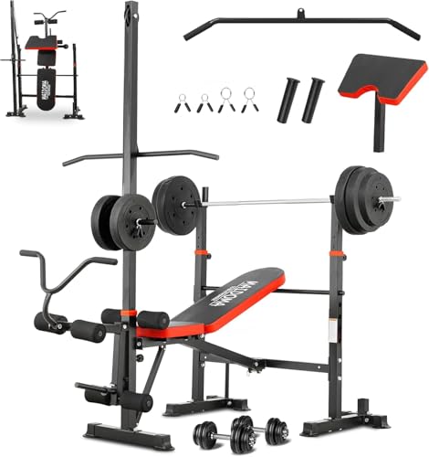 MAIDOMA 1500LB 8 IN 1 WEIGHT BENCH LAT PULLDOWN LEG - Scratch & Dent