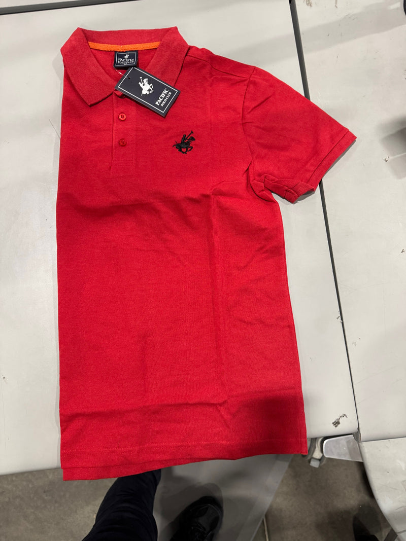 PACIFIC POLO CLUB SHORT SLEEVES POLO - SIZE: MEN M - SALMON RED - Brand New
