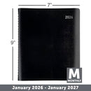 OFFICE DEPOT 13-MONTH MONTHLY PLANNER 7" X 9" BLACK JAN 2026 - JAN 2027 - Brand New