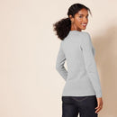 Amazon Essentials Women Crewneck Sweater 100% Cotton Light Gray Heather M - Brand New