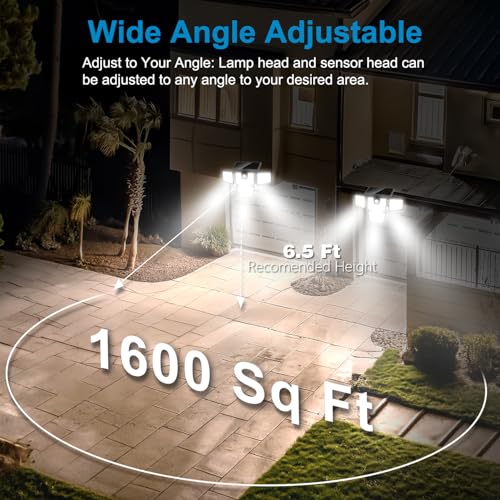 AMERITOP SOLAR LIGHTS OUTDOOR, 2 PACK LED HIGH BRIGHTNESS MOTION-SENSOR - BLACK - Brand New