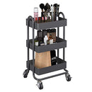 MIOCASA 3-Tier Metal Utility Rolling Cart, Heavy Duty Multifunction B08NT9RDKH - Brand New