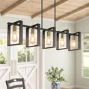 BRIGHTEVER 5-LIGHT BLACK GOLD DINING ROOM LIGHT FIXTURE 3668-P5-GDBK - BLACK - Like New