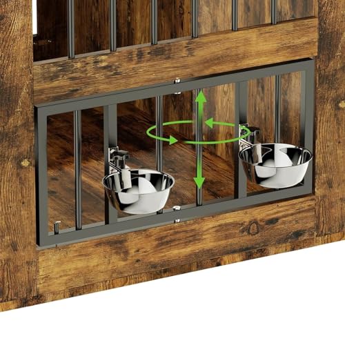 ROOMTEC 40" Dog Crate Furniture Sliding Barn Door Storage NVL058 - Rustic Brown - Like New