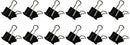 OFFICEMATE BINDER CLIPS,MEDIUM,1-1/4" WIDE,5/8" CAP, 12/BX, BLACK/SILVER - Like New
