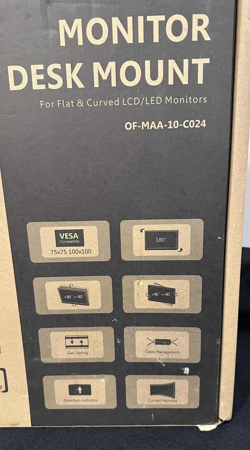 TECHORBITS UNIVERSAL DUAL MONITOR DESK MOUNT 13-32” MONITORS TECHORBITS - SILVER - Like New