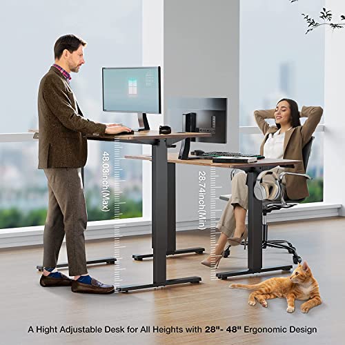 SMUG Standing Desk 48 x 24 Electric Height Adjustable Home Office - Rustic Brown - Like New
