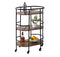 HONEY CAN DO 3-Tier Rolling Bar Cart CRT-09862 Walnut, 75 lbs - Like New