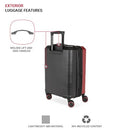 SwissGear Duet Hardside Expandable Luggage with Spinner Wheels, Red/Black - Brand New